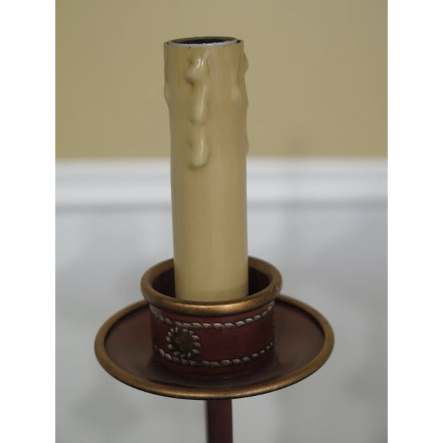 1990s 1990s Regency Style Red Toleware Decorative Desk or Table Lamp For Sale - Image 5 of 13