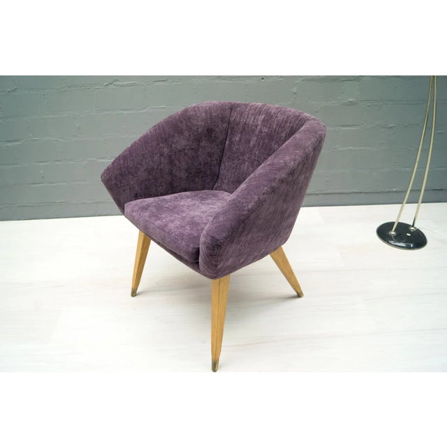 1950s Mid-Century French Purple Cocktail Chair, 1950s For Sale - Image 5 of 11