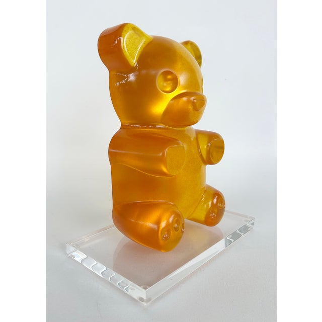 Modern Custom-Made Acrylic Teddy Bear Sculpture After WhisBe on Lucite Base For Sale - Image 3 of 11