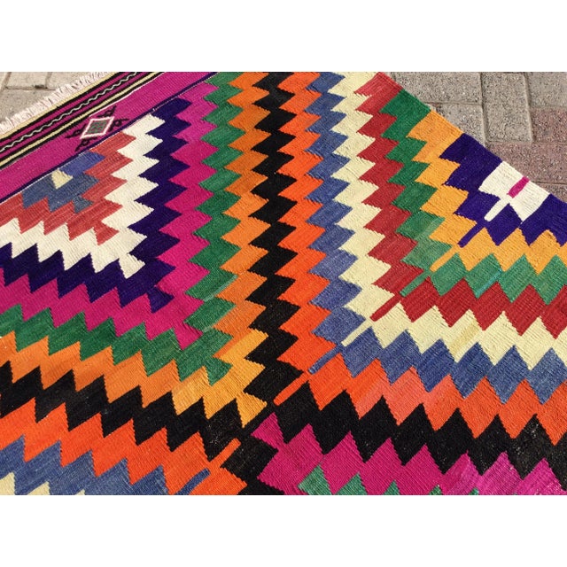 Vintage Bohemian Kilim - 60" X 110" For Sale - Image 12 of 13