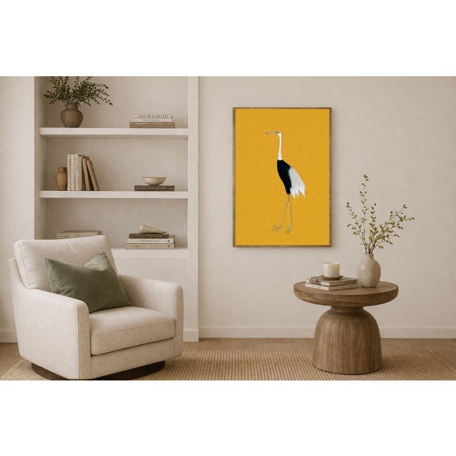 Japanese Crane Wall Art, Antique Asian Art Print Reproduction, 24″ × 36″ For Sale - Image 4 of 9