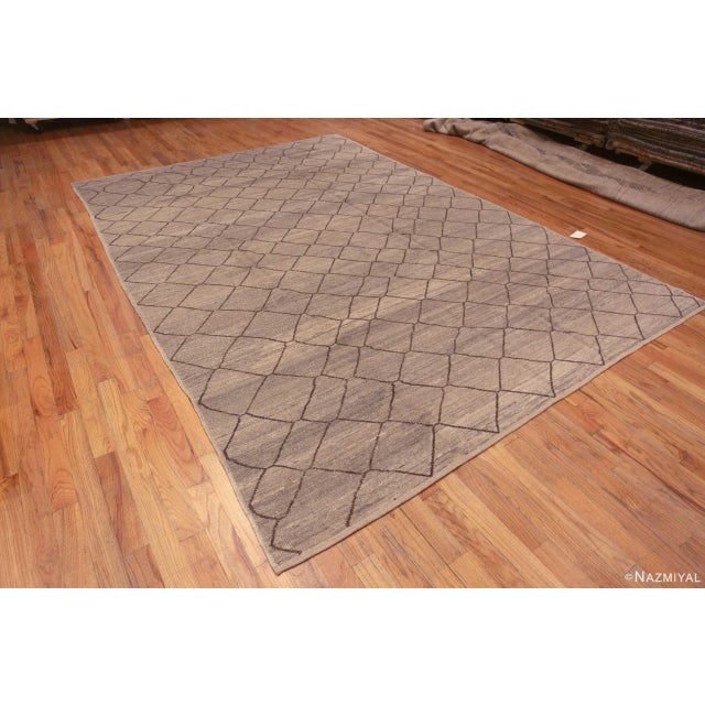 Beautifully Decorative Modern Earthy Brown and Grey Color Tribal Geometric Diamond Trellis Pattern Room Size Area Rug,...