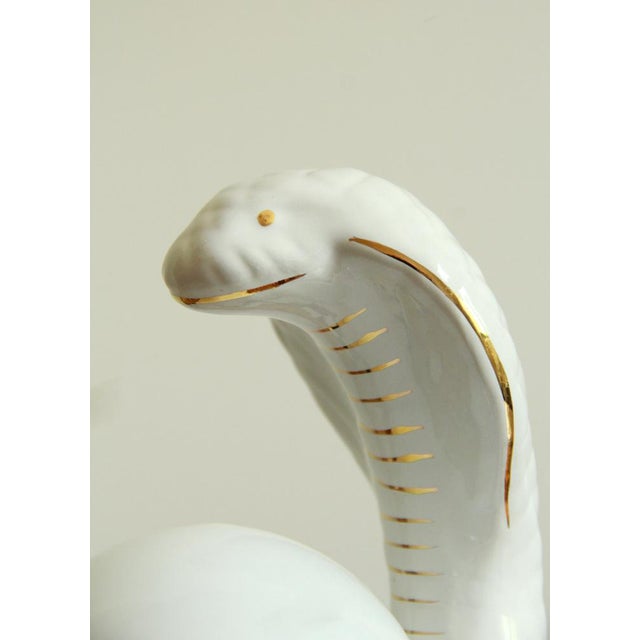 Baroque Ceramic and Murano Glass Snake Lamp from Avorin, Italy, 1970s For Sale - Image 3 of 14
