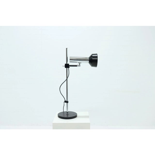 Metal Large Adjustable Chrome and Steel Desk Lamp, 1960s For Sale - Image 7 of 10
