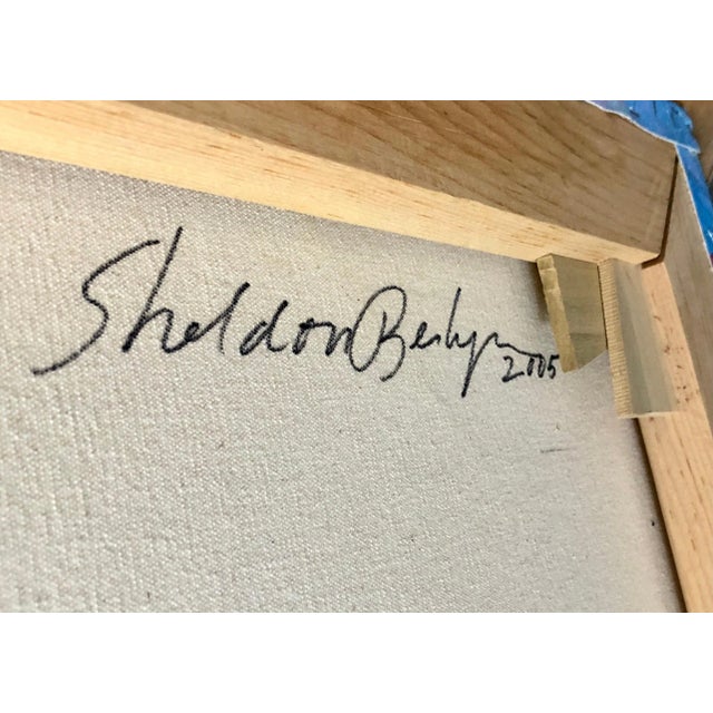 Red 2005 Large Abstract Expressionist Gestural Oil Painting by Sheldon Berlyn, "Red White Blue" For Sale - Image 8 of 13