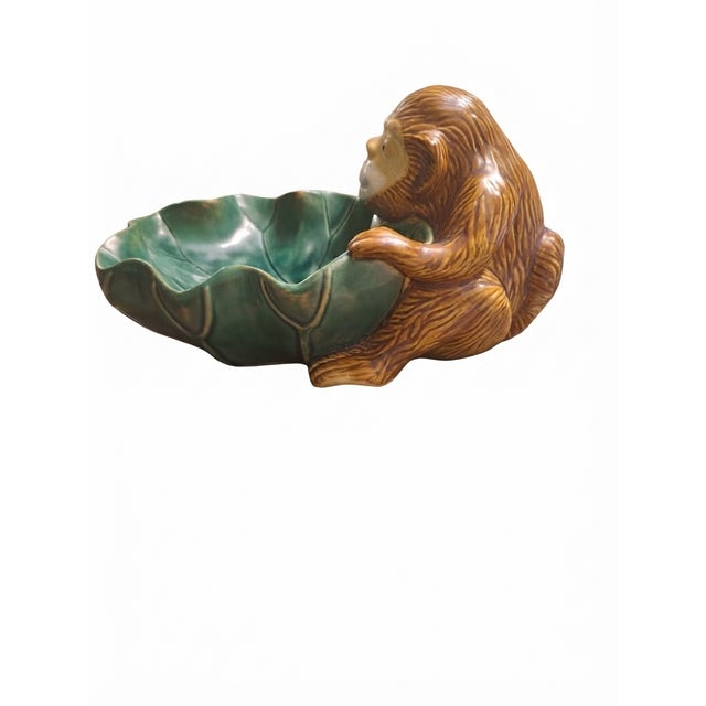 Bring whimsical sophistication to your space with this striking vintage Majolica-style ceramic centerpiece bowl....