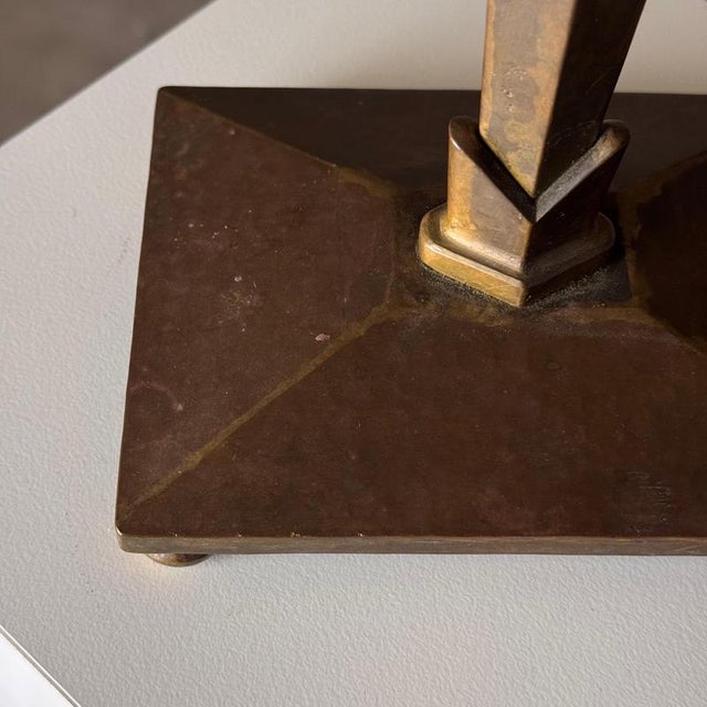 Metal Secessionist Four-Candle Candelabra, Vienna, 1900s For Sale - Image 7 of 18