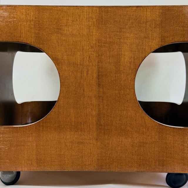 Vintage Space Age Sculptural Coffee Table in Curved Wood, Italy, 1970s For Sale - Image 11 of 18