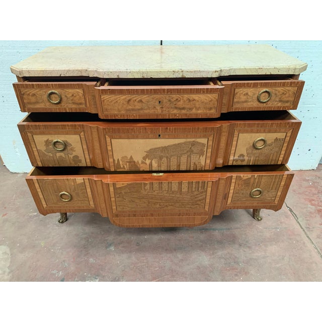 20th Century Chest of Drawers with Central Projection in Amaranth and Rosewood For Sale - Image 11 of 14