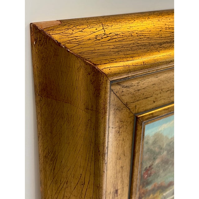 19th Century Pastoral River Original Framed Oil Painting For Sale - Image 10 of 11