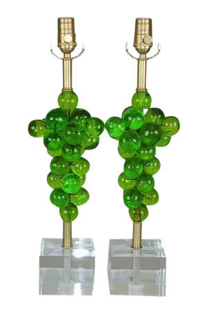 Vintage Lime Green Resin Lamps by Silvano Pantani 1966