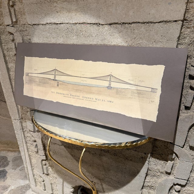 Vintage Drawing of Brooklyn Bridge Art For Sale In San Diego - Image 6 of 8