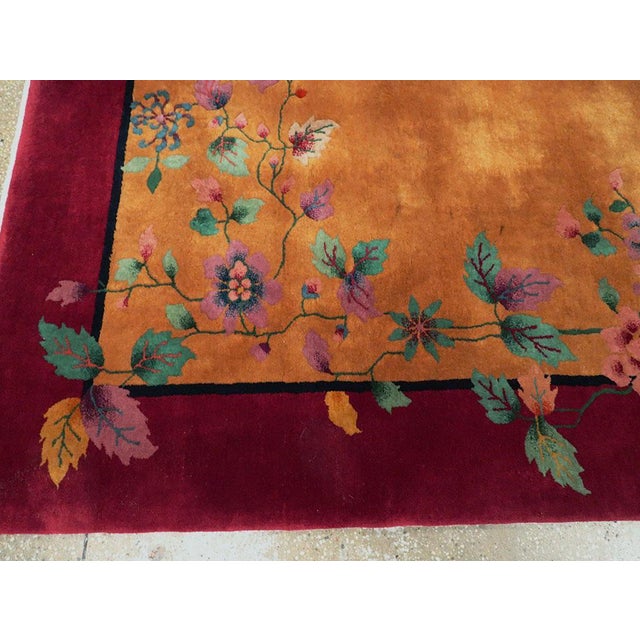 Textile Galerie Shabab Collection Mid-20th Century Handmade Chinese Art Deco Accent Carpet For Sale - Image 7 of 10