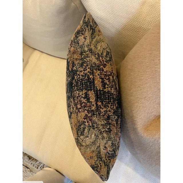 Early 21st Century Distressed Floral Bohemian Tapestry Throw Pillow For Sale - Image 5 of 5