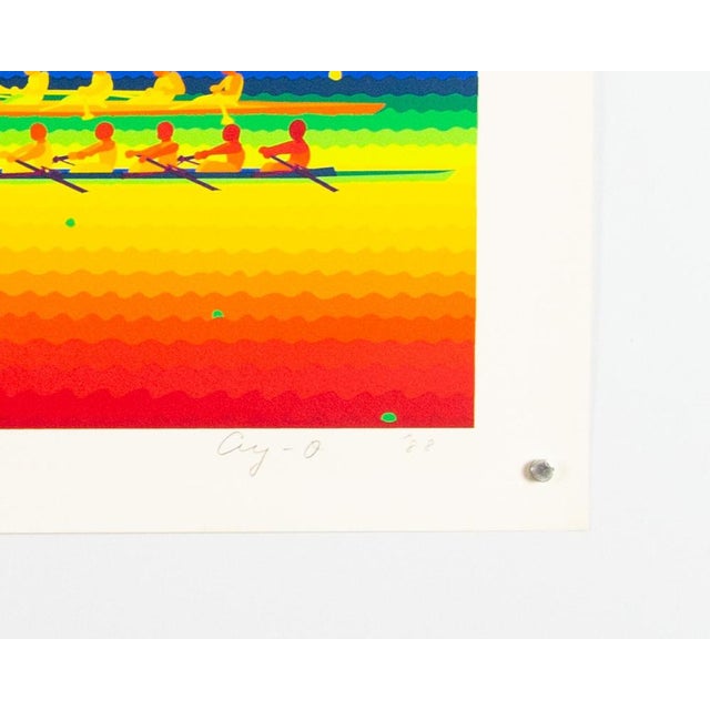 Original Limited Edition Silkscreen Rowing Poster by Ay-O, 1988 For Sale - Image 3 of 8