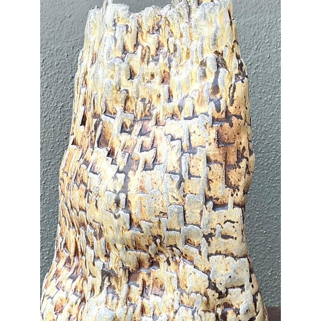 Handcrafted Textured Ceramic Vase For Sale - Image 11 of 18