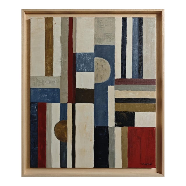 À Contretemps, Contemporary French Geometric Abstract Framed by Sophie Dumont For Sale