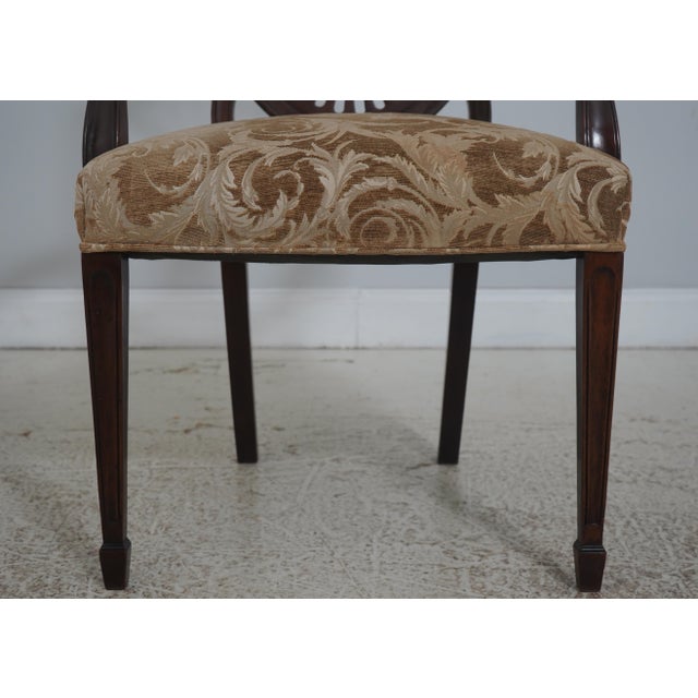 Brown Set of Six Stickley Shield Back Mahogany Dining Room Chairs For Sale - Image 8 of 18