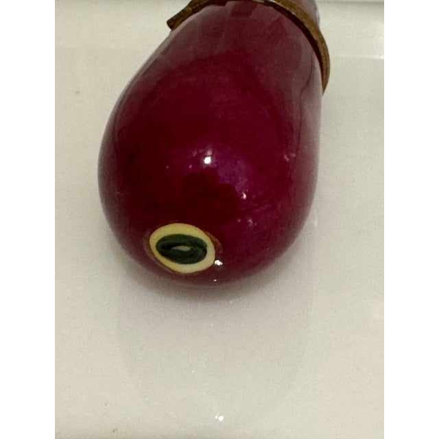 French Limoges Rochard Peint Eggplant Trinket Box For Sale - Image 3 of 4