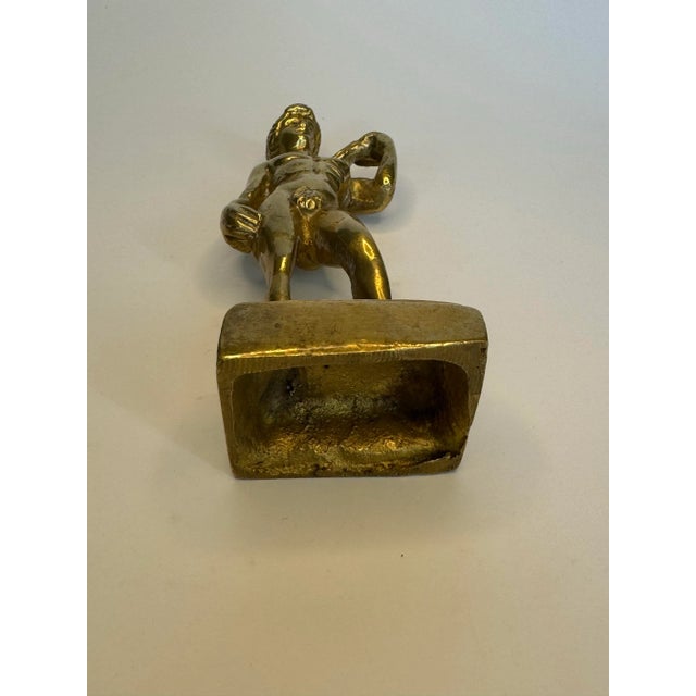 Brass Italian Renaissance Michelangelo "David" Solid Brass Statue For Sale - Image 8 of 8