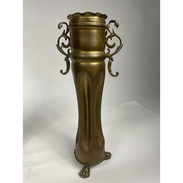 Brass Triptych with Clock, 1930s, Set of 3 For Sale - Image 10 of 17