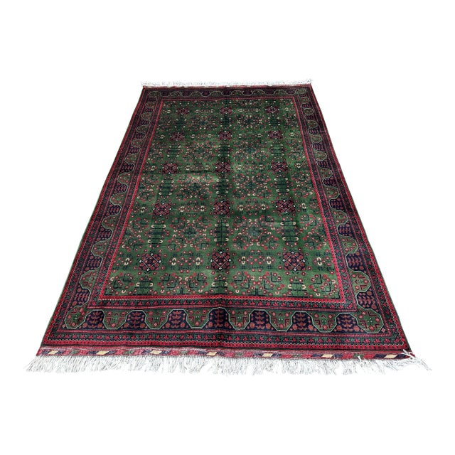 Green Khal Mohammadi Hand-Knotted Wool Rug - 6'5" X 10' For Sale