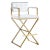 Director White Vegan Leather & Gold Steel Bar Stool For Sale