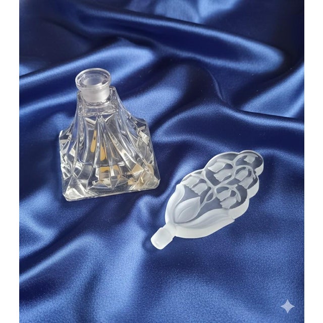Art Deco Vintage Czech Bohemian Crystal Perfume Bottle For Sale - Image 3 of 4