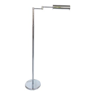 Nessen Mid-Century Modern Chrome Swing-Arm Floor Lamps For Sale