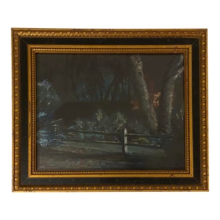 2009 Russell Buskirk Pastel, Night at Hanna Park, Jacksonville, Fl, Framed, Signed For Sale