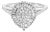 10K White Gold 1/2 Cttw Round & Baguette Cut Diamond Pear Shaped Domed Pavé Cluster with Halo Cocktail Ring (H-I Color, SI1-SI2 Clarity) - Size 7.25 For Sale