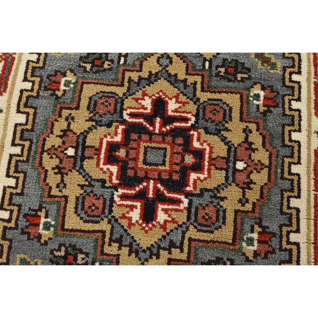 Blue Heriz Runner 2’7” X 7’11” Blue Wool Tribal Hand-Knotted Oriental Rug For Sale - Image 8 of 12