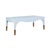 Contemporary Matthew Izzo Home Medina Glossy Light Blue Coffee Table With Antique Brass Foot Caps For Sale - Image 3 of 9