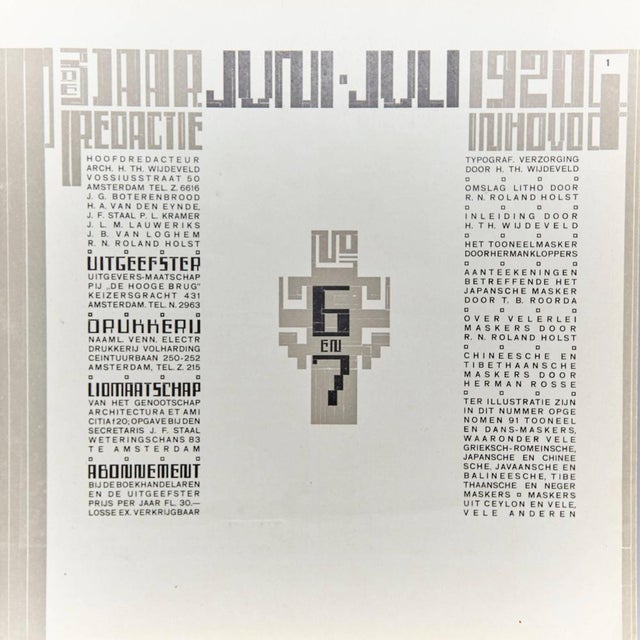 Wendingen, Issue 6 / 7, Cover by r.n. Roland Holst, 1920 For Sale - Image 4 of 7