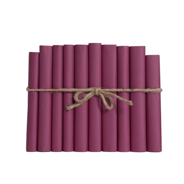 Modern Decorative Books - Boysenberry Paper Wrapped Book Bundle - 1 Foot of Purple Books For Sale - Image 3 of 3