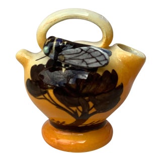 Majolica Cicada Handled Pitcher Sicard For Sale