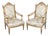 Pair 19th C. French Louis XVI Style Carved Giltwood Armchairs For Sale