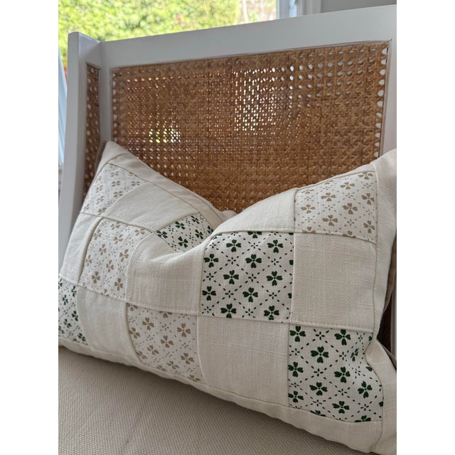 Petit Flower Flange Lumbar 13” X 19” For Sale - Image 4 of 5