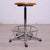 Industrial Adjustable Office Stool in Metal with Wooden Seat For Sale - Image 5 of 16
