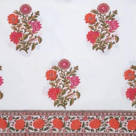 Contemporary Sanya Twin-XL Bed Pink & Orange Flat Sheet For Sale - Image 3 of 5