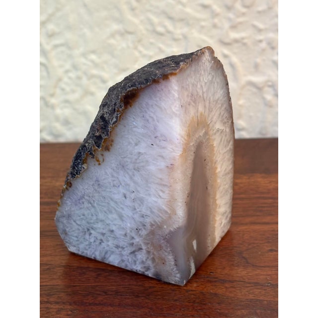 White Late 20th Century Cut Agate Rock, Likely From Brazil For Sale - Image 8 of 10