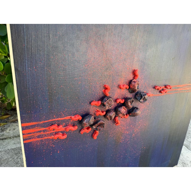 1972 “Martha’s Raisins” Abstract Expressionist Mixed Media Artwork on Canvas For Sale - Image 4 of 12