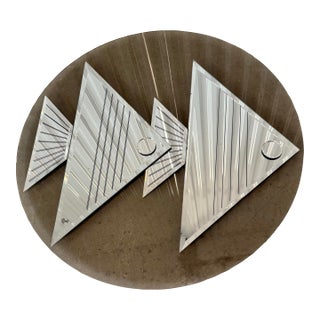 Jon Gilmore for Accessory Art Round Sculptural Fish Mirror, Signed 1979 For Sale