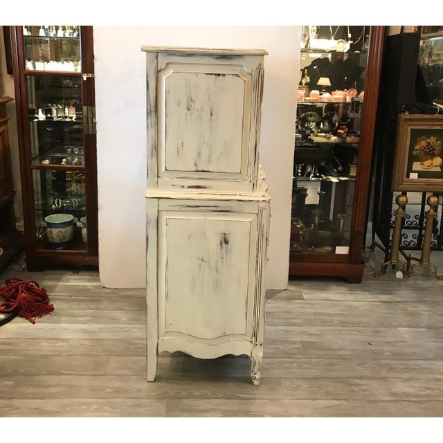 Wood Whitewash Chest on Chest Solid Walnut For Sale - Image 7 of 11