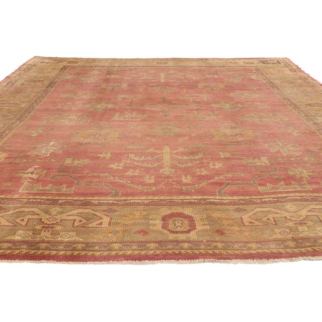 Traditional Late 19th Century Antique Turkish Oushak Rug - 10'00 X 13'03 For Sale - Image 3 of 10