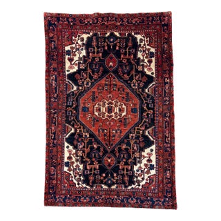 Antique Persian Nahavand Hand-Knotted Rug 5'0" X 9'2" For Sale