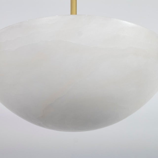1980s Alabaster dome pendant For Sale - Image 5 of 8