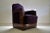 Restored and reupholstered purple velvet and jatoba wood art deco lounge chair designed by c.a. Lion cachet. a stunning...