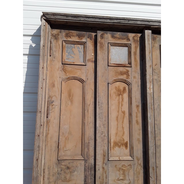 Antique French Door Entry 5 Door French Napoleon Oak 5 Panel Door Entry