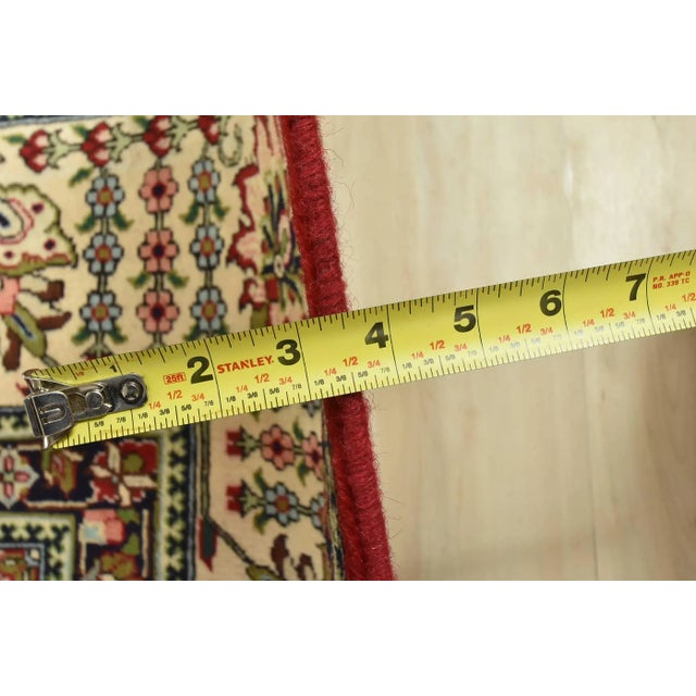 Tabriz Rug 10'2'' X 12'8'' Red Wool Vintage Traditional Hand-Knotted Carpet For Sale - Image 13 of 15